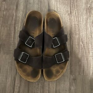 Suede Arizona Birkenstocks soft footbed